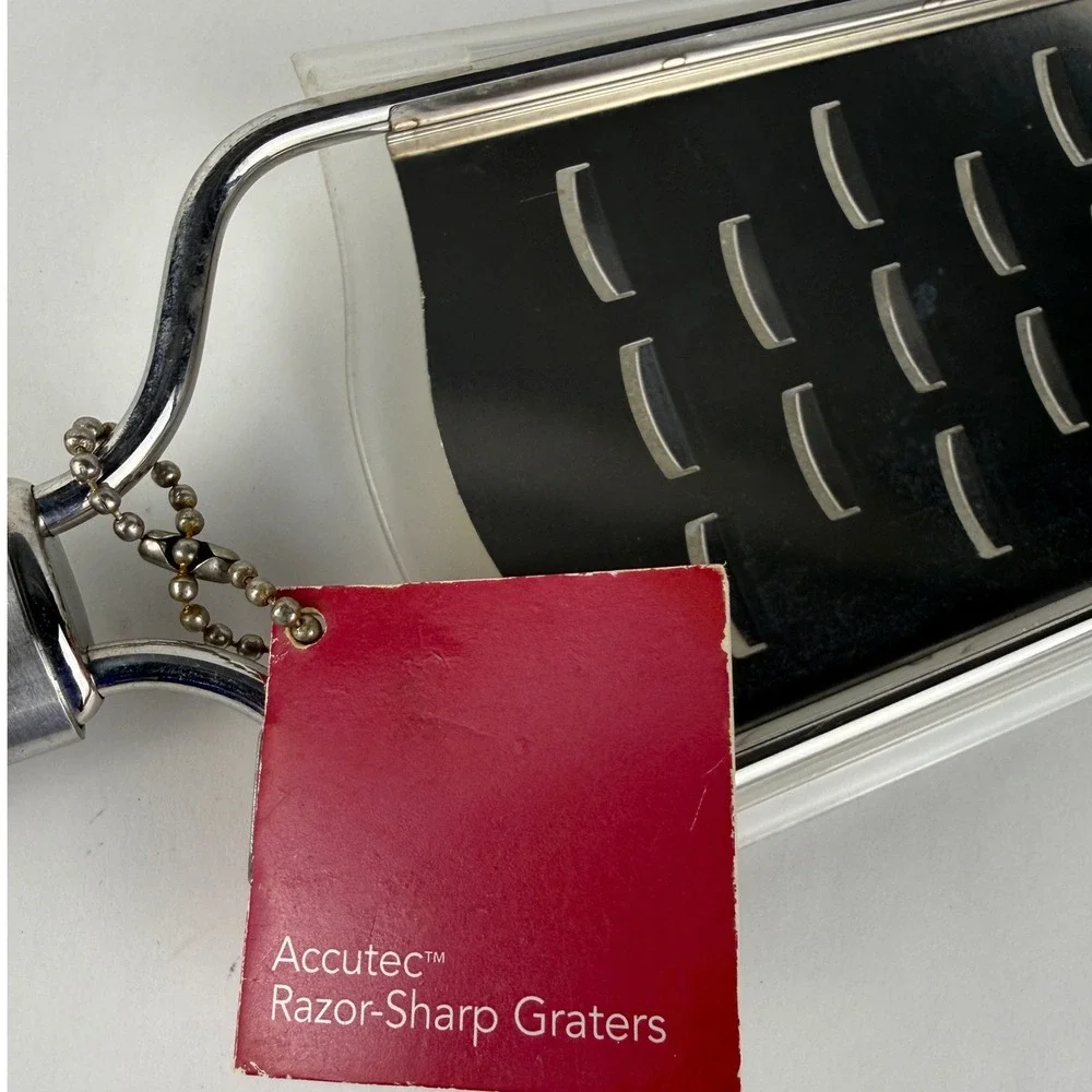 VINTAGE Cuisipro Accutec Razor-Sharp Grater Stainless Steel NEW w/ Cover NOS